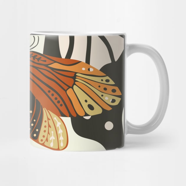 Butterfly collage in boho style by waltzart